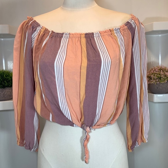 Chloe & Katie Boho‎ Off The Shoulder Crop Top - Picture 7 of 8